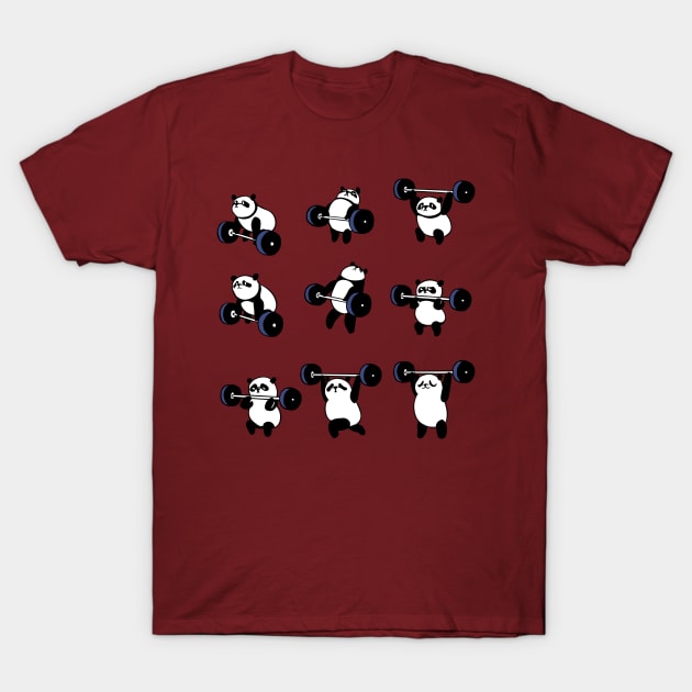 Olympic Lifting Panda T-Shirt by huebucket